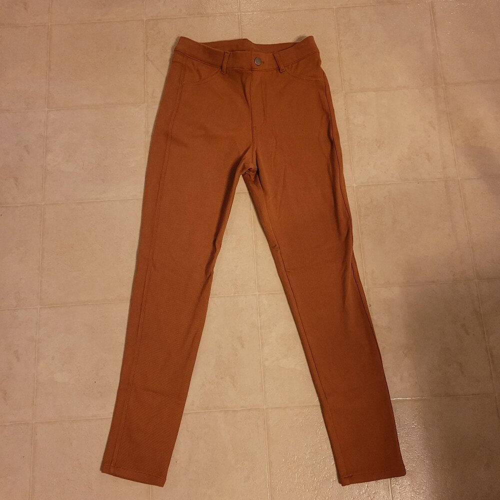 Rae Mode boutique brand cognac colored skinny jeggings